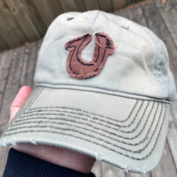 Vintage True Religion Y2K Embroidered Baseball Cap Hat Distressed - Picture 2 of 7